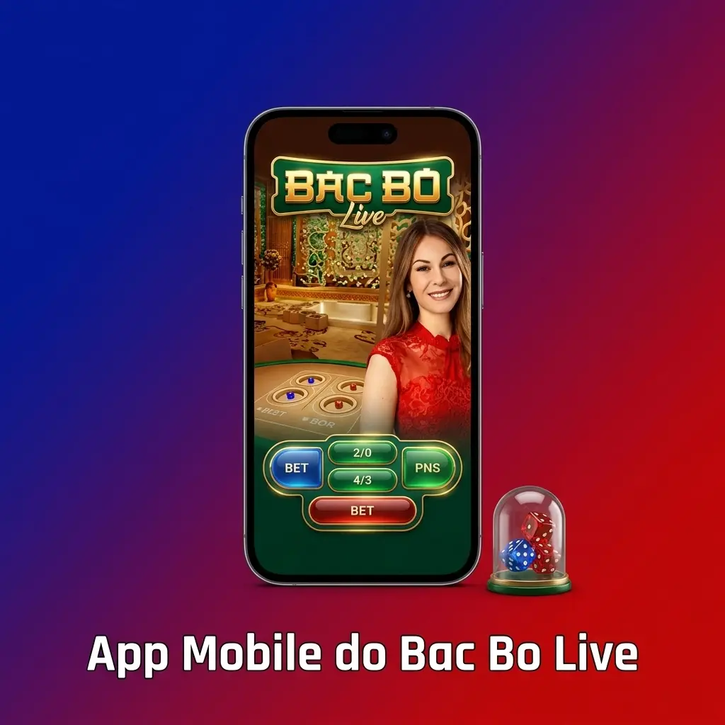 Aplicativo móvel do Bac Bo Live no smartphone